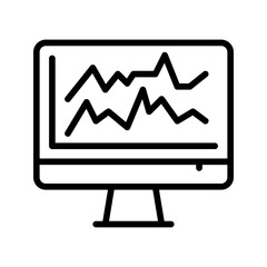 analytics icon set style collection in line, solid, flat, flat line style on white background