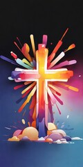 Poster - cross illustration background