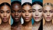 © mahmod - Portrait of diverse group of beautiful women with natural beauty and glowing smooth skin
