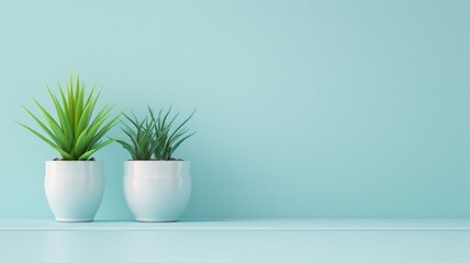 Plant in a vase. Pastel background. Creative plant wallpaper. 