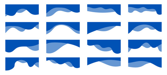 Wall Mural - Set of top wave header, border shape, separator, divider 