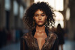 © Tetiana - Generative AI picture of High fashion show with beautiful young male female model in fine designers outfit Generative AI