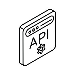 Wall Mural - isometric icon of application programming in trendy style, ready for premium use