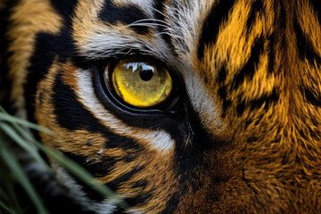 Wall Mural - eyes tiger on background