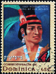 Wall Mural - Acamapitzin, King of the Aztecs on postage stamp