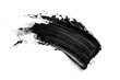 Mascara brush stroke texture black paint swatch makeup smudge ink isolated on white background
