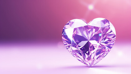 Canvas Print - Purple Heart Shaped Gemstone Diamond