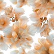 Seamless floral pattern with creamy orangeade petals against a white canvas, creating a soft and inviting atmosphere.