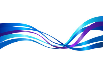 Wall Mural - abstract blue purple wave curve water flow dynamic wavy editable line element. transparent backgroun