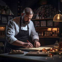 Wall Mural - A chef creating culinary masterpieces in a high-end restaurant