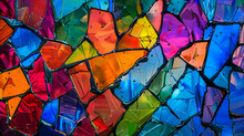 Colorful Abstract Background With Broken Glass Effect, Stained Glass Backdrop