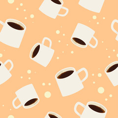 Wall Mural - White Espresso Cup Vector Pattern