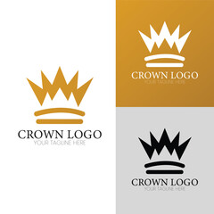 Premium style  gold crown logo symbol. Royal king icon. Modern luxury brand element sign. Vector illustration. Vector Logo