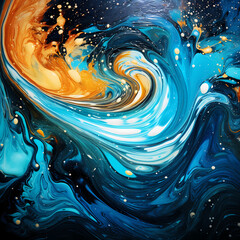 Canvas Print - Abstract swirls of paint on a canvas.