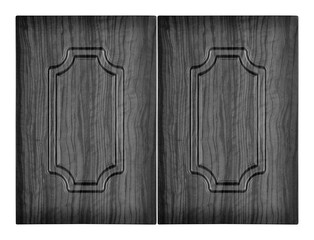 Poster - Decorative a black white two wooden kitchen oak cabinet door