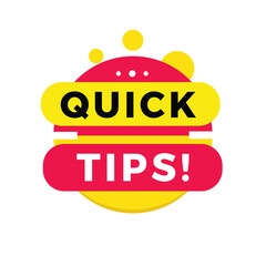 Wall Mural - Quick tips sign, red label banner modern style. Vector design for advertising.