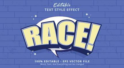 Wall Mural - race comic text effect