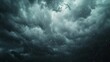 Generative AI image of dark clouds, overcast, partly empty sky, it's raining