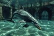 A dolphin swims through the dark waters of time, where wizards employ augmented reality to unveil secrets of the Roman Empire and beyond