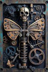 Wall Mural - Industrial steampunk theme background