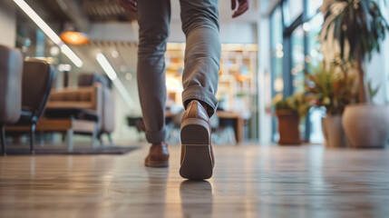 Wall Mural - businessman walking in office, Corporate Life Businessperson Walking