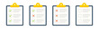 © OpenDesigner - Clipboard with checklist set. Clipboard icon. Checklist icon. Survey form symbol. Vector