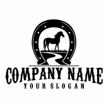 Horse Logo Design,Horseshoe. Horse Farm Logo