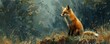 winter landscape cunning red fox prowls through the snow covered forest, its keen senses alert to the slightest movement. With fiery fur that contrasts vividly