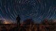 A man looking at the stars in the night sky timelapse 