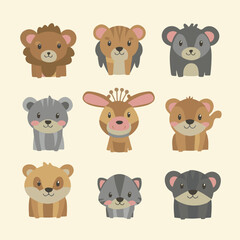  Collection_of_cute_wild_animals_illustrations