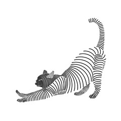 Wall Mural - Simple line art illustration of a cat 3