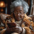 Generative AI image of Think of a meme: a black old woman cynically comments on popular tweets