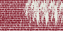 Brick Wall, Red Relief Texture With Shadow, Vector Background Illustration. Red Brick Tile Wall Background.