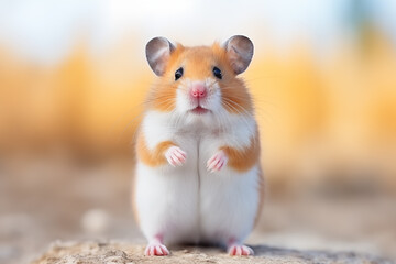 Wall Mural - hamster against a blurred background