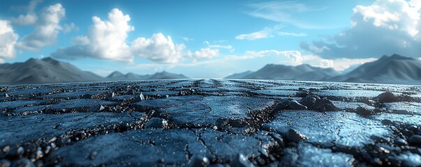 Sticker - panorama of the mountains in winter