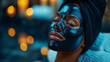 Cosmetic Elegance Spa-Indulged Woman Adorns Facial Mask for Skincare Rejuvenation