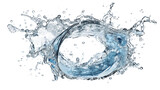 Fototapeta Łazienka - Blue Water Splash Ring on Transparent Background for Health and Wellness Concept