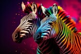 Fototapeta Dziecięca - a close up of two zebras