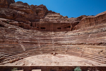 Wall Mural - View of the ancient Roman theater in the ruins of Petra, Jordan