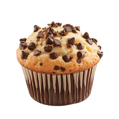 Wall Mural - front view of single Irish cream muffin isolated on a white transparent background