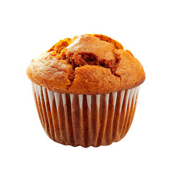 Wall Mural - front view of single pumpkin spice muffin isolated on a white transparent background