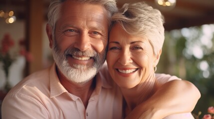 couple senior family smile and happy activity together, cuddling, warm hugs, senior or adult love, married couple, warm family. Husband and wife in love so fun in important days, celebrating.