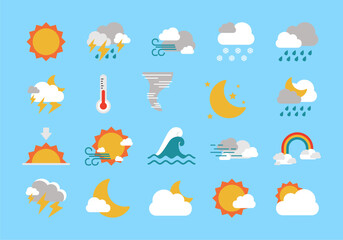 Weather Icon App Element Set