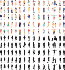 Wall Mural - set of people, men and women on white background vector