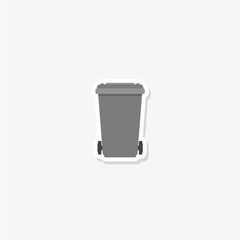 Sticker - Recycle bin icon sticker isolated on gray background