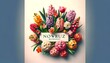 Nowruz mubarak greeting card illustration with beautiful flowers.