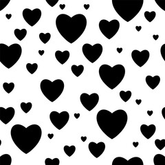 Wall Mural - seamless pattern red hand-drawn of hearts, free-form hearts illustrations regular seamless pattern, 