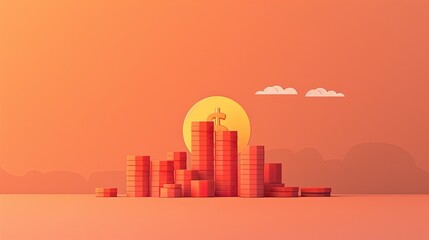 Wall Mural - Financial Growth Concept Illustration
