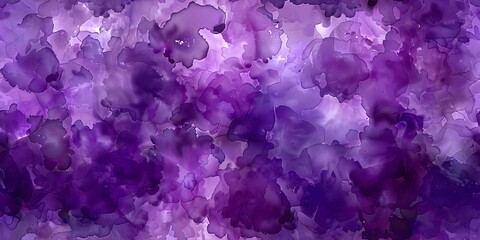 Wall Mural - Vibrant purple watercolor texture with abstract lilac and violet shades for design seamless background seamless background. Concept Purple Watercolor Texture, Abstract Lilac Shades