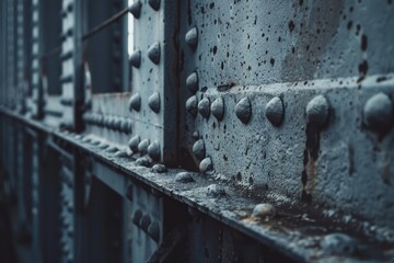 Sticker - Close up of a metal structure, suitable for industrial concepts